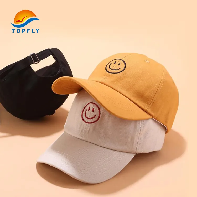 Custom Your Own embroidery Logo Spring Summer Breathable Gorras Smile Promotional Baseball Cap