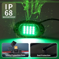 8 pods, 16 LED SMD 3528, éclairage LED étanche IP68 pour UTV, RGB, contrôle par application/télécommande RF, 20 modes segmentés, 36W, néon multicolore