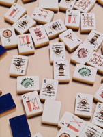 Jeu de Mahjong Américain Moderne Thème Indien Luxe Écologique Portable en Plastique pour Intérieur