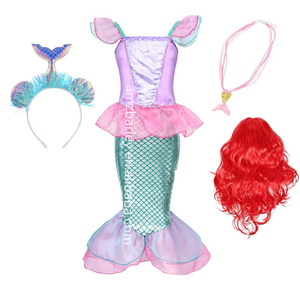 TV & Movie Costumes Dernières Conceptions Filles Sirène Costume Enfants Sirène Princesse Costume pour Halloween Carnaval Habiller Avec <span class=keywords><strong>Perruque</strong></span> - Product Image 4