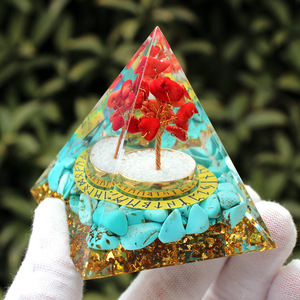 <b>Crystal</b> <b>Tree</b> Pyramid Ornament Resin Epoxy Home Decoration Traveler's Runes Laser Engraved - Product Image 4