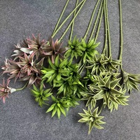 3 Têtes de fleurs artificielles en soie de bambou, lys à bords dorés, verdure de style forêt, feuillage 85 cm, pour décoration de mariage, événements et maison