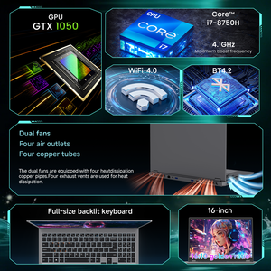 โน้ตบุ๊คเกมมิ่ง Core I7-8750H 6-Core 2.2GHz GTX 1050 3GB GDDR5 แรม 16GB SSD 512GB หน้าจอ 1920x1200 16:10 คีย์บอร์ดภาษาอังกฤษ Intel-p - Product Image 3