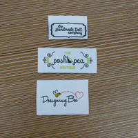 Étiquettes tissées personnalisées haute densité avec logo de marque pour vêtements et artisanat