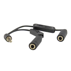 3.5mm 1 erkek 2 kadın Steeo Aux ses Y dağıtıcı adaptör kablosu dönüştürücü kablosu <span class=keywords><strong>PC</strong></span> MP3 Laptop için ses kontrolü ile kulaklık - Product Image 4