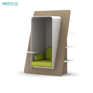 Office Working Studio Meeting Pod With Bookshelf and <b>Pad</b> Sectional Sofa Set for Living Room or Bedroom - Product Image 6