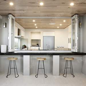 Fenêtre pliante <span class=keywords><strong>accordéon</strong></span> en aluminium et verre trempé pour grande cuisine, style européen, avec <span class=keywords><strong>baie</strong></span> large - Product Image 4