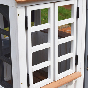 Maisonnette de jeu extérieure en bois blanc avec comptoir et banc, magasin de jeu d'extérieur pour enfants avec tableau noir et auvent - Product Image 5