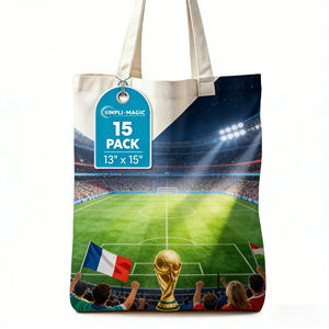 Borsa Shopper in Tela di Cotone Personalizzata per la Coppa del <span class=keywords><strong>Mondo</strong></span> 2026, Design con Motivo di Giocatori di Calcio, Borsa Riutilizzabile Regalo per Tifosi - Product Image 5