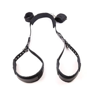 Kit d'équipement de bondage en cuir BDSM, menottes réglables, sangles de jambe, attaches pour poignets et cuisses, bandeau pour les yeux, pour couples, jouet sexuel pour adultes - Product Image 6