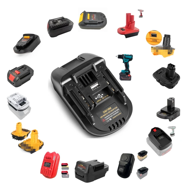 Various Power Tool Battery Adapter for 18V Lithium Ion Batteries Power Tools Adapter for 18V MAK DEW MIL BOS for BL1860B DCB205