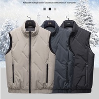Gilet matelassé à col montant pour homme, épais, chaud, coupe-vent, léger, pour l'extérieur, hiver, décontracté, grande taille, polyvalent