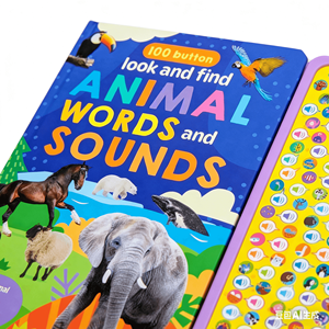 Libro Interactivo de Sonidos de Animales con 100 Botones para Buscar y <span class=keywords><strong>Encontrar</strong></span> <span class=keywords><strong>Palabras</strong></span>, Juguetes Educativos para Niños, Libro de Sonidos de Animales para el Aprendizaje Temprano - Product Image 2