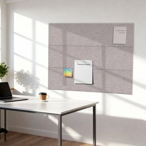 Grandes dalles murales en feutre gris 30x30cm, alternative au tableau en liège, lot de 12, avec languettes adhésives amovibles sécurisées pour tableau d'affichage - Product Image 4