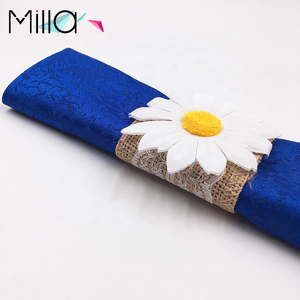 Porte-serviettes en <span class=keywords><strong>toile</strong></span> <span class=keywords><strong>de</strong></span> <span class=keywords><strong>jute</strong></span> fleur <span class=keywords><strong>de</strong></span> marguerite Anneaux <span class=keywords><strong>de</strong></span> <span class=keywords><strong>serviette</strong></span> en <span class=keywords><strong>jute</strong></span> - Product Image 3