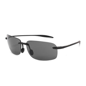 Rectangle Rimless Fashion <b>Sunglasses</b> UV400 PC Frame Photochromic <b>Polarized</b> Outdoor Sports Driving Yellow Gray Lenses Unisex - Product Image 4