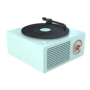 Fabriek Groothandel Draadloze Speaker Met Fm Muziek Vinyl Platenspeler Vintage 3d Stereo Retro Draadloze Speaker Bluetooth