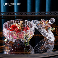 RORO Décoration de table moderne et luxueuse pour la maison et le bureau, idéale pour les cadeaux, avec verre transparent scintillant pour la conservation des fruits frais et les fêtes