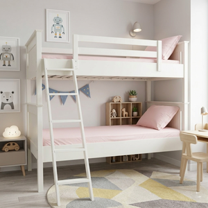 Ho Chi Minh City P.D.T Brand Modern <b>Solid</b> <b>Wood</b> New Zealand Pine Stackable <b>Bunk</b> <b>Bed</b> with Ladder for Kids Bedroom Apartment AR09XW - Product Image 3