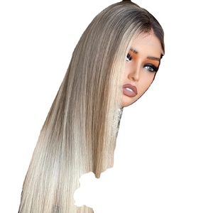 Cabello humano Natural de alta calidad 13x4 Peluca con malla frontal Grado de cabello superior Parte media sin pegamento Media hecha a máquina - Product Image 1