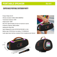 Enceinte d'extérieur 120W Subwoofer BassUp 2.0 avec 24 heures d'autonomie, étanche IPX6, éclairage RGB intégré