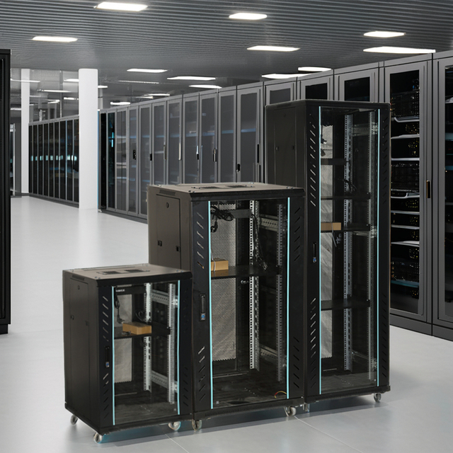 Customizable 19U Standard CCTV Internet Rack with Depth Varying 600mm to 1200mm Standing 32U Steel Mount Server Rack Cabinet