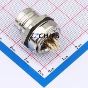 C12B-FSA-FM1-5-MX Circular (Cable) Connector Through hole Component (THT) Connector M12 5P Female Straight - Product Image 2