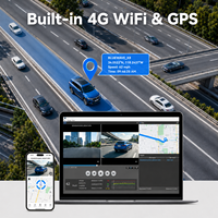 Caméra embarquée intelligente 2CH 1080P avec antenne GPS 4G intégrée, microphone et haut-parleur pour la surveillance des taxis et des flottes de véhicules