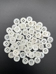 Trắng chính hãng mẹ của Ngọc Trai nút thiết lập, ngọc trai Shell nút cho may quần áo blazer phù hợp với áo sơ mi thủ công DIY 15mm/18mm/20mm - Product Image 2