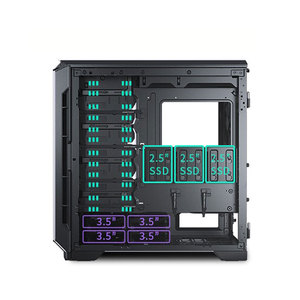 Phanteks PH-EC600PSTG tháp đầy đủ máy Tính Game Thủ trường hợp phong cách mát mẻ ATX cổ Máy tính để bàn PC trường hợp USB CN; gua hộp thép đen bao gồm - Product Image 5