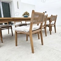 Mobilier de jardin personnalisé pour patio extérieur Mobilier d'extérieur pour hôtel Salle à manger et chaises en bois de teck