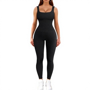 New Women High Waist Skinny Fitness Stretch Pocket Zipper Denim Rompers for <b>Workout</b> - Product Image 3