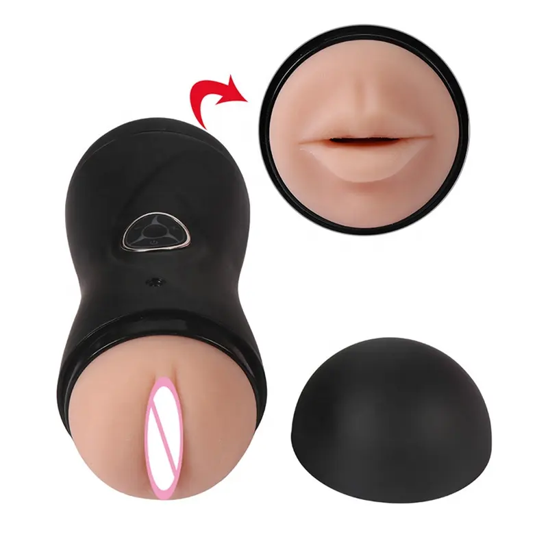 Artificial Vaginal Real Pussy Oral Masturbator Dual Head Soft Silicone Vibrator Masturbation Cup Adult Sex Toys For Man
