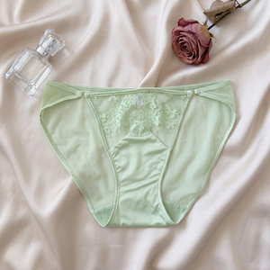 Braguitas Elegantes de Satén Sedoso para Mujer con Encaje de Pestañas, Malla Suave Transpirable, Talle Medio, Lencería, Logotipo en la Cintura, Secado Rápido, OEM ODM - Product Image 3