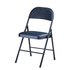 Toptan yüksek kalite ucuz katlanır masa ve sandalyeler Metal katlanır sandalyeler kullanılan siyah dış mekan mobilyası Modern bahçe sandalye - Product Image 4