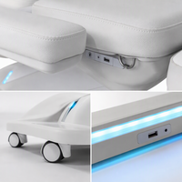 Cama de Belleza Eléctrica de 4 Motores con Reposabrazos Extraíbles, Altura Ajustable, para Salón, Spa, Tatuajes y Tratamientos Faciales