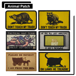 Parche táctico colorido con estampado de animales caballo <span class=keywords><strong>mapache</strong></span> tela hombro abrigos pegatina corriendo oso parche para bolsa sombrero coser - Product Image 2