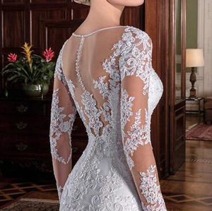 S330 2025 Wedding Gown Bride Vestido De Noiva White Backless Lace Ball Gown Wedding <b>Dress</b> - Product Image 1