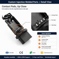 Boîtier de connecteur de capteur à 4 broches avec inserts métalliques moulés par injection sur mesure pour l'électronique OEM