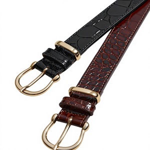 Ceinture en cuir de vachette écologique BS INTERNATIONAL avec boucle carrée en acier – Style vintage, imperméable, haute résistance, robuste et légère - Product Image 3