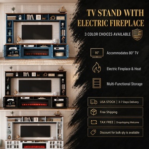 [Stock en EE. UU.] Centro de Entretenimiento de Pared de 95.5 Pulgadas con Chimenea Eléctrica para Televisores de hasta 80 Pulgadas, Envío Rápido desde EE. UU., MOQ 1 Unidad - Product Image 5