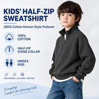 Sweat-shirt imprimé décontracté épais 280G de qualité supérieure pour bébé, avec fermeture éclair et col montant, vêtement d'extérieur élégant en coton pour enfants, automne