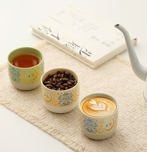 Taza de Café de Cerámica Árabe, Estilo Tradicional Musulmán, Patrón de Estrella y Luna, Dorada, Taza Maestra de Mano, Ecológica, Duradera, de Hueso - Product Image 5