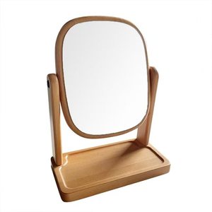 고급스러운 모던 스타일 화장대 거울, 원목 프레임 탁상용 스탠딩 메이크업 거울 - Product Image 1