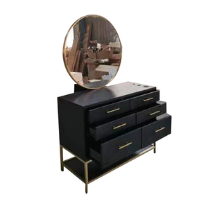 Promotion 2023 : Poste de Coiffure LED Noir et Or avec Miroir, Poste de Coiffure Éclairé à Vendre, Durée de Vie 10 Ans - Product Image 1