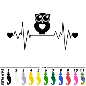 Owl Heart <span class=keywords><strong>Beat</strong></span> Vinyl Decal Cửa Sổ Xe Máy Máy Tính Xách Tay Xe Cửa Sticker Trang Trí Quà Tặng Chết Cắt Decals Máy Tính Xách Tay Cửa Sổ Kính - Product Image 5