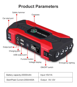 20000mAh 12V Xe nhảy khởi động-ngân hàng điện cầm tay với lốp inflator, khẩn cấp <span class=keywords><strong>Kit</strong></span> cho SUV/xe tải (<span class=keywords><strong>LCD</strong></span> display & LED light) - Product Image 5