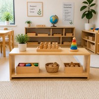Chuangjin Montessori - Mueble de Almacenamiento de Madera de 2 Niveles para Aula de Jardín de Infancia, Organizador de Juguetes para Guardería, Venta al por Mayor