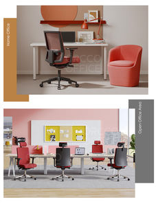 Mobilier de direction moderne robuste chaise de bureau ergonomique rembourrée en maille avec appui-tête pour le bureau à domicile - Product Image 6