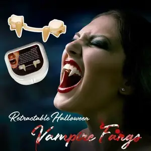 Taring Bisa Ditarik, Alat Peraga Tari Pesta Liburan, Kawat Gigi Tiruan Vampir untuk Halloween